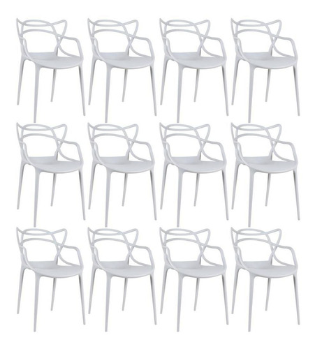 12 Cadeiras Allegra Cozinha Ana Maria Inmetro  Cores Cor Da Estrutura Da Cadeira Cinza-claro