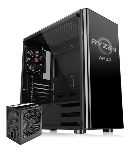 Imagen 9 de 10 de Gabinete Thermaltake V200 Ryzen Edition + Fuente 500w Tt-500