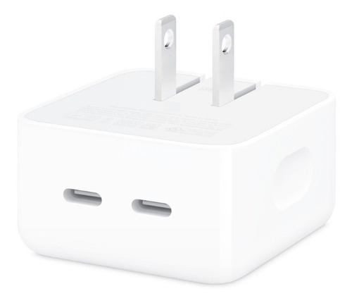 Adaptador De Corriente Compacto 35 W Con Dos Puertos Usb-c Color Blanco