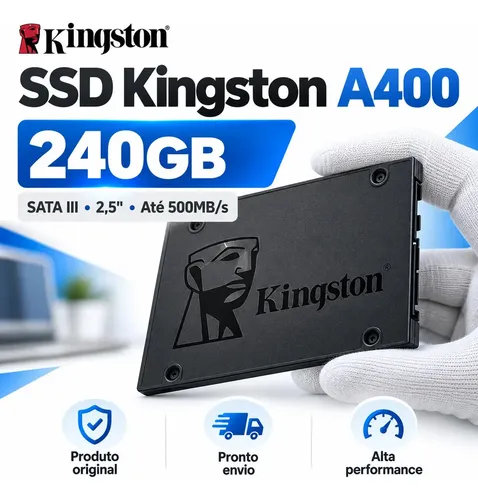 Ssd Kingston 240gb Sata 3 A400 6gb/s Sa400s37/240g Preto
