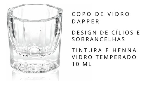 Copo Dappen Vidro Mistura Pó Liquido Unha Gel Henna
