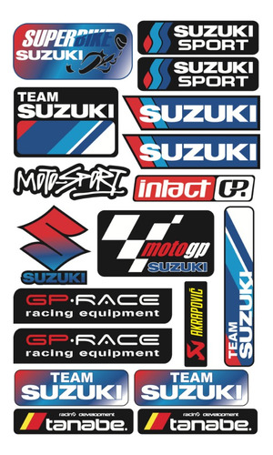 Suzuki Kit De Stickers Para Moto Planilla Su01
