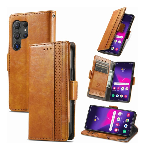 Funda De Con Doble Hebilla Magnética Para Samsung