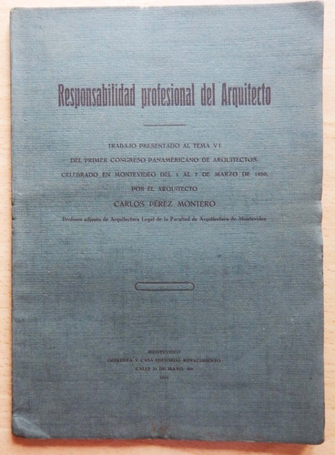 Responsabilidad Profesional Del Arquitecto Pérez Montero