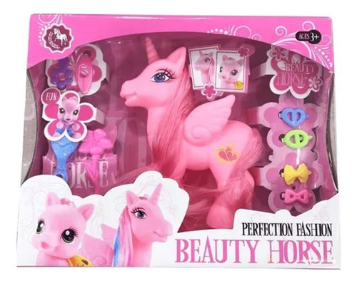 Unicornio Beauty Horse Con Accesorios Rosa
