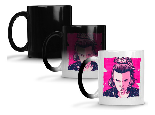 Caneca Magica Stranger Things Eleven Foto Arte Rosa