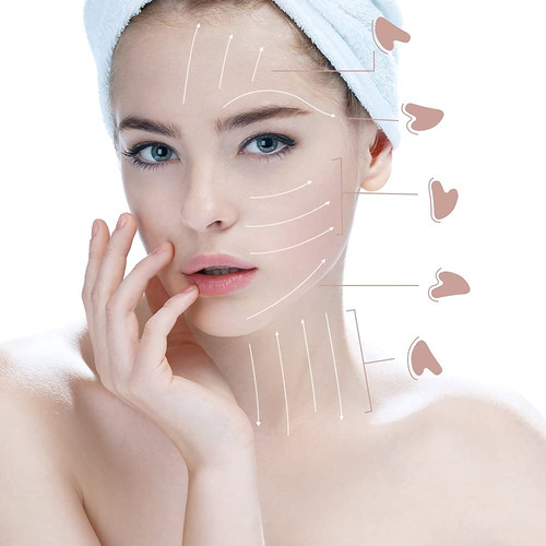 Masajeador Gua Sha De Jade Raspado Facial Y Corporal Para Re