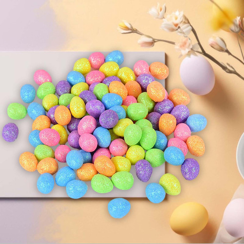 75pcs Mini Easter Eggs Easter Decorations Small Glitter Eggs