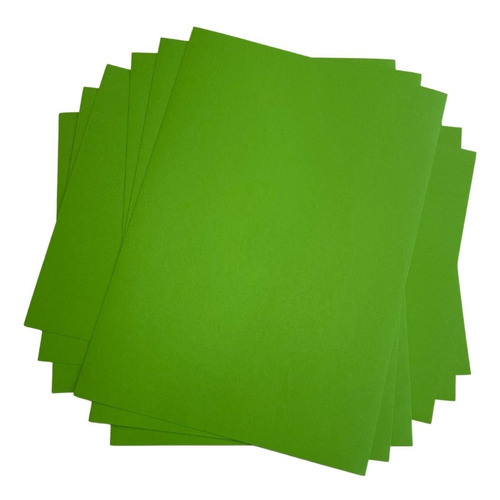 100 Folhas Papel Color Colorido Na Massa 180g Verde - Plus