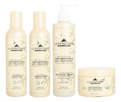 Kit La Puissance Rulos Shampoo + Acon + Modeladora + Máscara