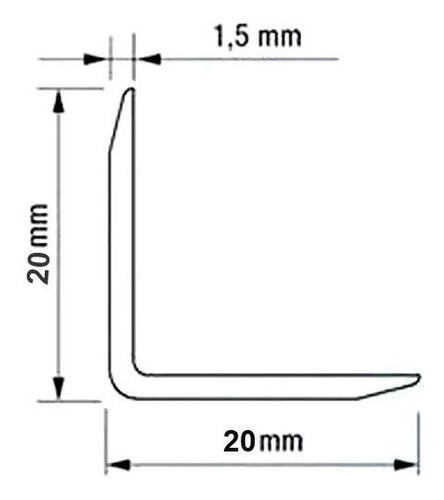Imagem 4 de 7 de 15 Cantoneiras L Pvc Branca 20 X 20 X 1,5mm X 2,95m Perfimax