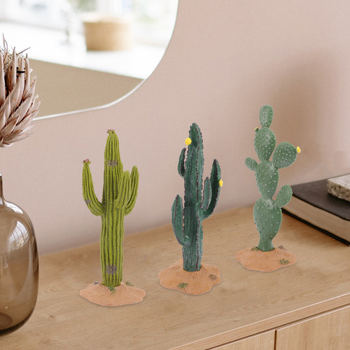 Decoração Simulada De Cactos, 3 Peças