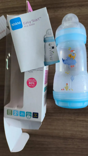 Mamadeira 260 Ml Bico 2m+ Azul Easy Start Mam