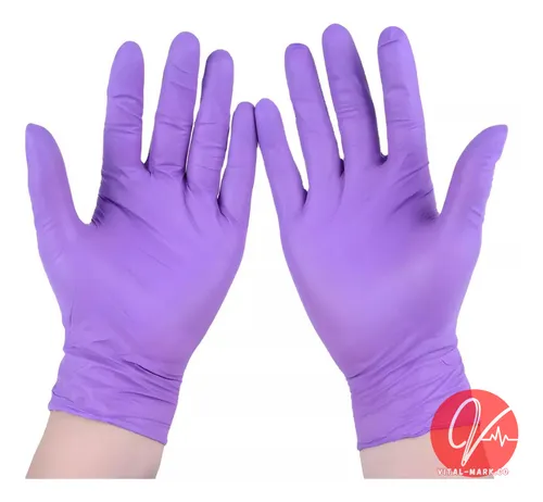 Guantes Nitrilo Morado Azul Y Negro  Paquete × 20 Und 