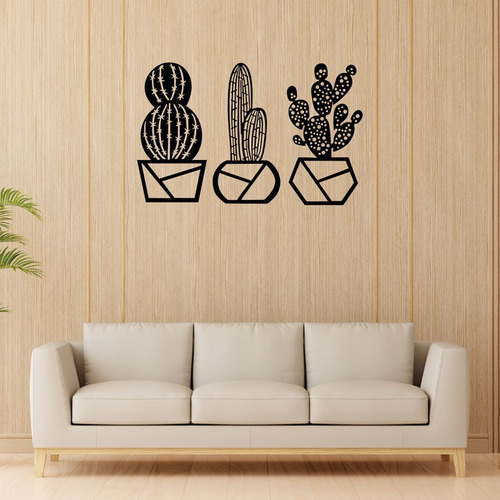 Cuadro Decorativo Para Pared Mdf 6 Mm Cactus 30 X 60