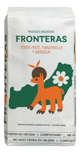 Yerba Mate Fronteras Manzanilla Y Naranja- Repuesto 500gs