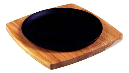 Plancha Hierro 24cm + Tabla Madera 28x28x1.8cm Tramontina