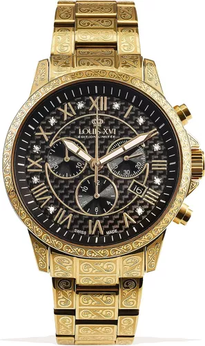 Reloj Louis Vuitton para caballero en acero inoxidable correa piel.