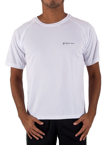 Imagen 1 de 4 de Remera Diportto Entrenamiento Dry Fit Blanco