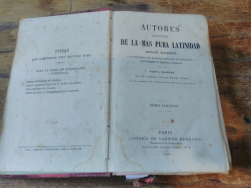 Autores Selectos De La Más Pura Latinidad Anotados Br...1869