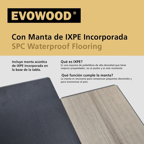 Imagen 3 de 10 de Piso Vinílico Roble Stone Spc Resistentes Al Agua Con Click