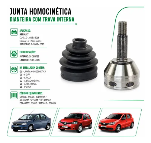 AO様 Junta Homocinetica Renault Clio Logan Sandero 1.0 21x30 | Frete grátis