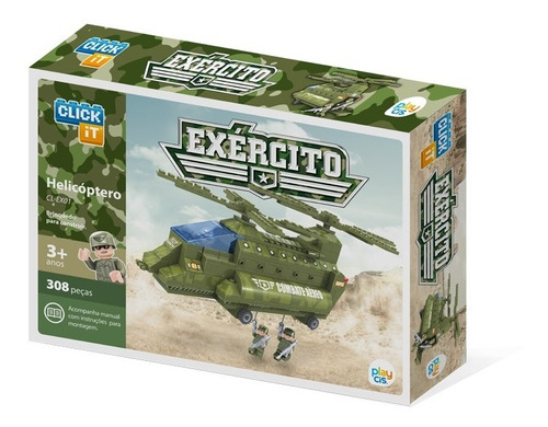 Bloco De Montar Click It Cis Helicóptero Exército