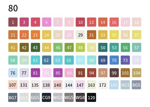 80 Colores Marcador Dos Puntos Más Libro De Bocetos