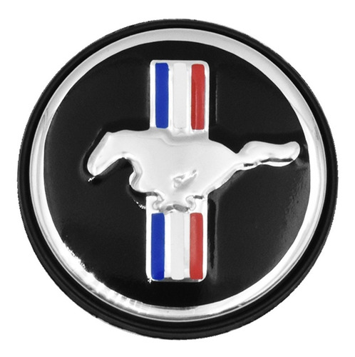 Juego 4 Centros Tapa Rin Ford Mustang 6cm Negro Universal