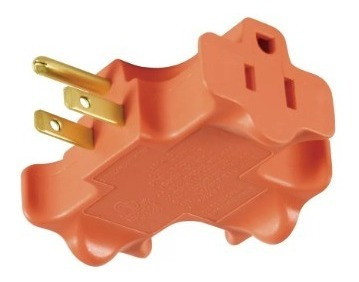 Conector Múltiple Naranja Con 3 Salidas Uso Rudo Hyper Tough