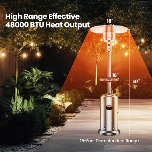 Calentador De Propano Para Exteriores De 48000 Btu Con Rueda
