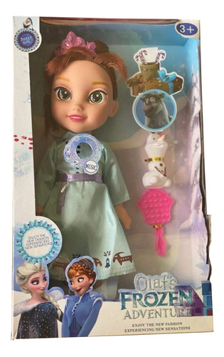 Imagen 2 de 3 de Muñeca De Frozen Elsa Ana 34 Cm Con Sonido Juguete Niñas