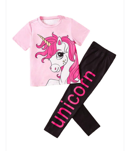 Conjunto De Niña Unicornio Calza Más Polera
