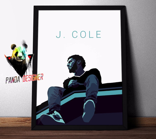 Quadro J Cole  J. Cole Rapper Rap Hip Hop Musica C/ Vidro