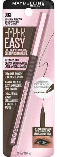 Delineador Ojos Antideslizante Maybelline Hyper Easy (tonos) Color 03 Cafe Medio