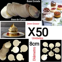 Comprar Discos Bases Doradas Postres Dulces 8cm (50 Unid)