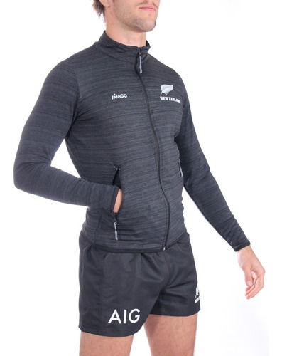 Campera Deportiva Hombre Imago New Zeland Negra Microfibra