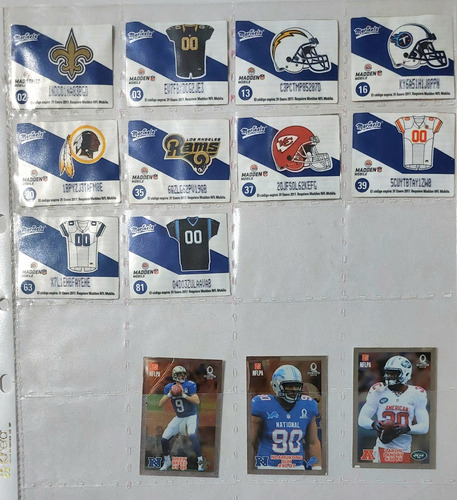 Lote De 13 Stickers De La Nfl Y Mantel, Marinela Y Sabritas (Usado)