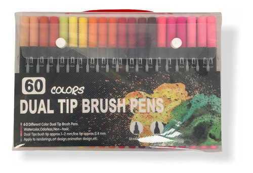 Plumones Dual Brush Pens Doble Punta 60 Colores Vibrantes 