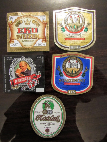 Colección 5 Etiquetas Cerveza Checoslovaquia (c85)