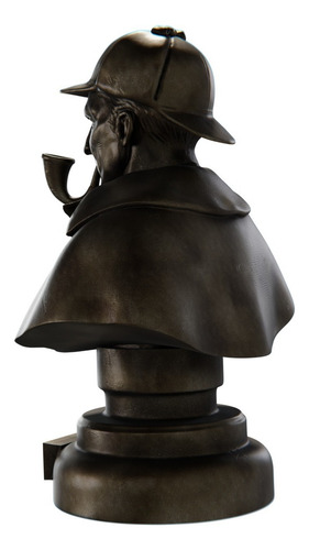 Estátua Busto Sherlock Homes Arthur Conan Doyle Estatueta Cor Cor Ouro Velho