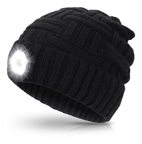 Allnice Gorro Punto Recargable 9 Luz Led Para Invierno