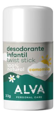 Kit 2x: Desodorante Infantil Twist Stick Camomila Alva 33g