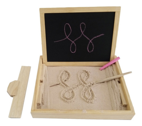 Imagen 4 de 10 de Ingeniacrea Bandeja Montessori Tarjetas Trazos Pizarra Doble