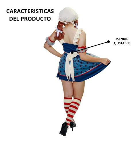 Disfraz Muñeca De Trapo Clasico Con Accesorios Dama