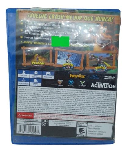 Crash Bandicoot: N. Sane Trilogy Ps4 Seminuevo (Usado)