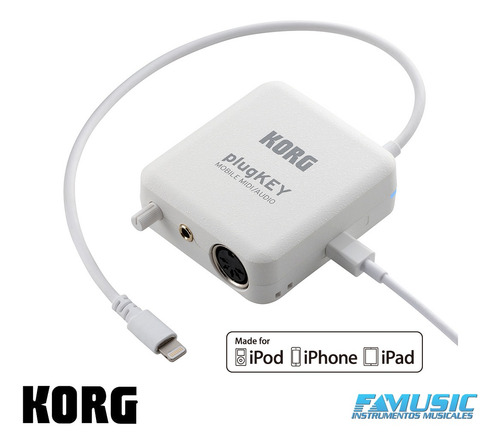 Interface Midi Korg Plugkey iPhone-iPad Blanca
