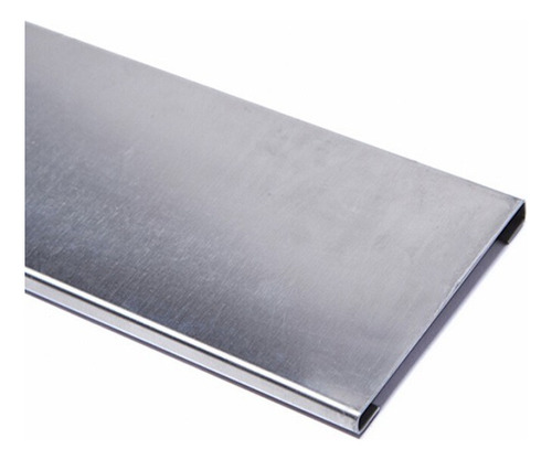 Zocalo C Pasacable Acero Esmerilado 80x2500 Mm Moldumet Plata Esmerilado