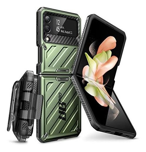 Funda Resistente Para Samsung Z Flip 4 Supcase Unicorn Verde
