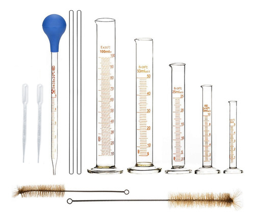 Cilindros Medidores De Vidrio Con Pipetas/varillas Agitadora